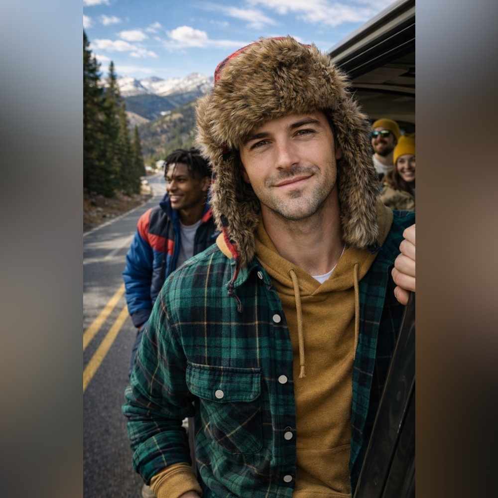 TruFit Buffalo Check/Plaid Fur Trimmed Trapper Hat